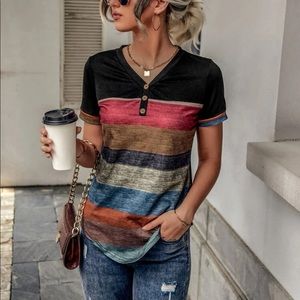 Casual Color Block Tee